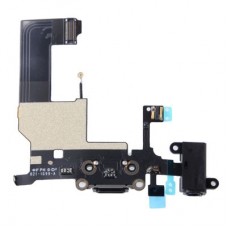 DOCK-pistik kõrvaklappide pesaga Flex kaabli remont iPhone 5 (must) 