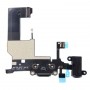 Док конектор с жак за слушалки Flex ремонт на кабел за iPhone 5 (черен)