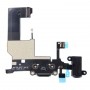 Connecteur de quai avec jaquette Câble Flex Réparation pour iPhone 5 (Noir)