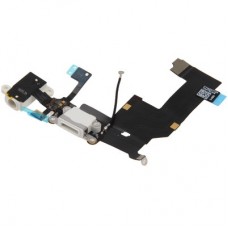 Alkuperäinen versio Tail Liitin laturi Flex Cable + Kuulokevastake Ribbon Flex kaapeli iPhone 5 (valkoinen) 