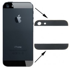 OEMバージョン裏表紙トップ＆iPhone 5のためのボトムガラスレンズ（ブラック）