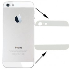 Original Back Cover Top & Bottom Glass Lens for iPhone 5(White) 