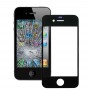 10 ks pro iPhone 4 Přední skleněná čočka (černá)