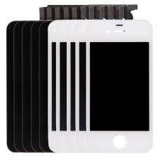 5 PCS черный + 5 PCS белый дигитайзер Ассамблеи (LCD + рамка + Touch Pad) для iPhone 4S