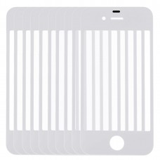 10 sztuk dla iPhone 4 i 4s Ekran przedni zewnętrzny szklany obiektyw (biały)