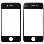 Obiettivo dello schermo anteriore esterno di vetro per iPhone 4 (nero)