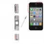 Alkuperäinen lukituspainike Virta-avain ON / OFF + Mute Kytkinpainikkeiden näppäin + äänenvoimakkuusnäppäimen iPhone 4S