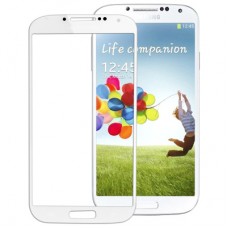 Eredeti elülső képernyő Külső üveglencse Galaxy S IV / I9500 (fehér)
