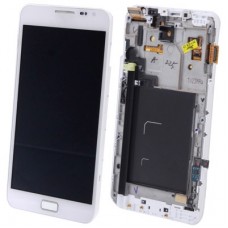 Оригинален LCD дисплей + тъчскрийн дисплей с Frame за Galaxy Note / i9220 / N7000 (бял)