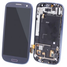 Оригинальный ЖК-дисплей + Сенсорная панель с рамкой для Galaxy SIII / i9300 (темно-синий)