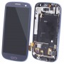 Eredeti LCD kijelző + érintőpanel kerettel Galaxy SIII / I9300 (Navy Blue)
