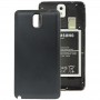 Original Litchi Texture Plast Batteriluckor för Galaxy Not III / N9000 (Svart)