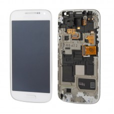 Оригинален LCD дисплей + тъчскрийн дисплей с Frame за Galaxy S IV мини / i9195 / i9192 / i9190 (бял)