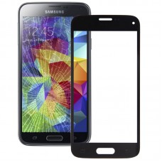 Передний экран Наружный стеклянный объектив для Galaxy S5 мини (черный) 