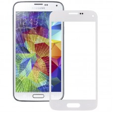 Передний экран Наружный стеклянный объектив для Galaxy S5 мини (белый) 