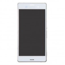 LCD kijelző + érintőpanel kerettel Sony Xperia Z3 (Dual SIM Version) / D6633 / L55U (fehér)