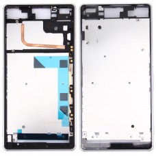 Front Housing LCD Frame Bezel Plate Sony Xperia Z3 / L55w / D6603 (valge)