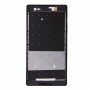 Vivienda frontal con adhesivo pegatina para Sony Xperia T2 Ultra (Negro)
