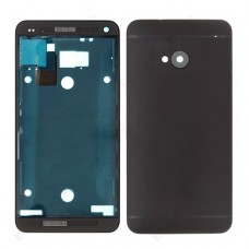 სრული საბინაო საფარის (Front საბინაო LCD ჩარჩო Bezel Plate + Back Cover) HTC ერთი M7 / 801e (Black)