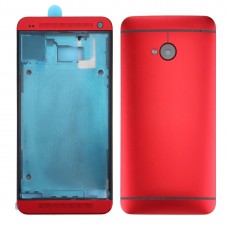 Повна кришка корпусу (передня панель Корпус LCD рамка ободок Тарілка + задня обкладинка) для HTC One M7 / 801E (червона)
