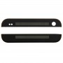 Avant supérieure Haut + Bas Bas verre pour objectif et adhésif pour HTC One / M7 (Noir)