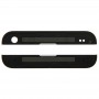 Предна Горна Top + Долна Bottom стъклени лещи Cover & Лепила за HTC One / M7 (черен)