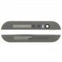 Front Upper Top + Lower Bottom Glass Lens Cover & Adhesive for HTC One M8(Grey)