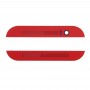 Fram övre topp + nedre bottenlasslinsskydd och lim för HTC One M8 (röd)