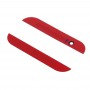 Front Upper Top + Lower Bottom Glass Lens Cover & Adhesive for HTC One M8(Red)