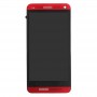 תצוגת LCD + לוח מגע עם מסגרת עבור HTC One M7 / 801e (אדום)