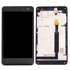 Display LCD + Touch Panel con telaio per il Nokia Lumia 625 (nero)