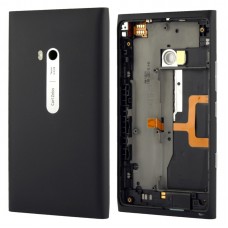 Boîtier de la batterie couverture arrière avec bouton latéral Câble Flex pour Nokia Lumia 900 (Noir)