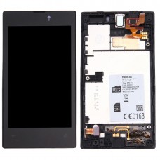 LCD-skärm + pekskärm med ram för Nokia Lumia 520 (Svart)