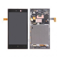 LCD-skärm och digitizer Fullständig montering med ram för Nokia Lumia 830 (Svart)