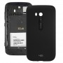 Glatt yta plast baklucka för Nokia Lumia 822 (svart)