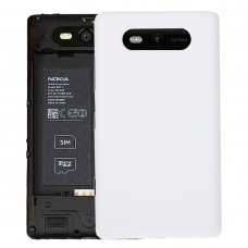 Сплошной цвет NFC Аккумулятор Задняя крышка для Nokia Lumia 820 (белый)