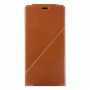 Vertical Flip Genuine Leather Case + QI Wireless Standard Charging Back Cover For Microsoft Lumia 950 XL (Brown)