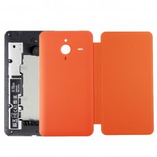 Del original en horizontal cuero del tirón de la caja + plástico cubierta posterior para Microsoft Lumia 640XL (naranja) 