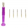 JF-6688 5 in 1 Metall-Mehrzweck Feder-Art-Schraubendreher-Satz für Telefon-Repair (Purple)
