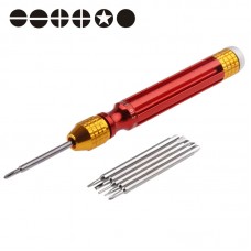889, 6 in 1 Magnetic Precision Multi Function Electronic Tools Sets for Apple iPhone / Universal Other Mobile Phone(Red) 