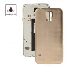 High Quality Plastic Material  Battery Housing Door Cover with Waterproof Function for Galaxy S5 / G900 (Gold)