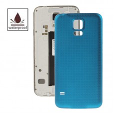 Оригинальный пластиковый материал батареи Корпус двери Крышка с водонепроницаемым Функция для Galaxy S5 / G900 (синий)
