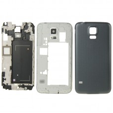 Vivienda completa cubierta placa frontal para Galaxy S5 / G9008V (Negro)
