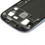 Full Housing LCD-ram Bezel Plate + Back Cover för Galaxy S III / I747 (Blå)