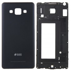 სრული საბინაო საფარის (Front საბინაო LCD ჩარჩო Bezel Plate + უკანა საბინაო) for Galaxy A5 / A500 (Black)