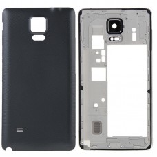 Full Housing Cover (Middle Frame Bezel zadní deska Pouzdro Camera Lens panel + baterie Zadní kryt) pro Galaxy Note 4 / N910F (Black) 