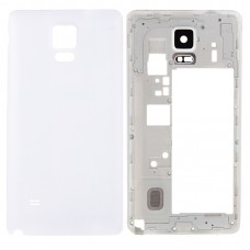 Pełna pokrywa obudowy (Bliski Rama Bezel Back Plate obudowa obiektywu panel + Battery Back Cover) dla Galaxy Note 4 / N910F (biały)