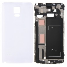 Plein couvercle du boîtier (logement avant cadre Bezel plaque LCD + batterie couverture arrière) pour Galaxy Note 4 / N910F (Blanc)