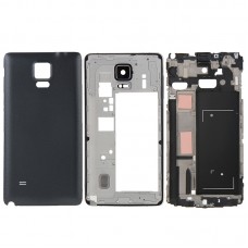 სრული საბინაო საფარის (Front საბინაო LCD ჩარჩო Bezel Plate + Middle Frame Bezel უკან Plate საბინაო კამერა ობიექტივი Panel + Battery Back Cover) for Galaxy Note 4 / N910F (Black)