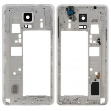 Middle Frame Bezel Back Plate Housing Camera Lens Panel with Speaker Ringer Buzzer and Earphone Hole for Galaxy Note 4 / N910V(White)